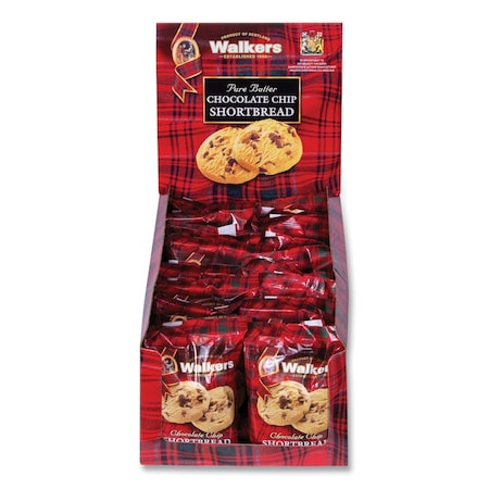 Walkers Shortbread Cookies, Chocolate Chip, 1.4 oz Pack, 2-Pack, 20PK OFXW1537D